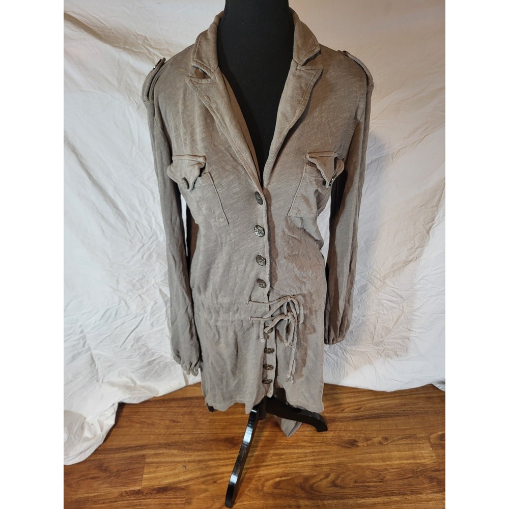 Nightcap‎ Carisa Rene Dress Tunic 2 Womens Beige Knit Long Sleeve Stretch